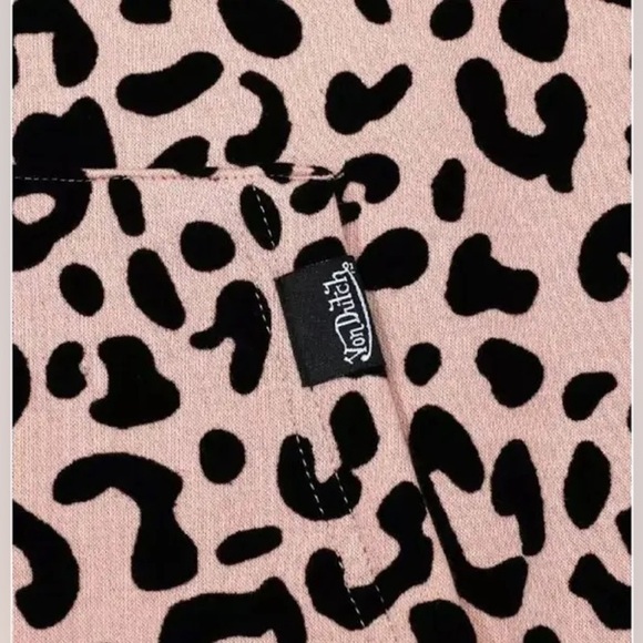 Von Dutch Unisex Dirty Pink Cheetah Hoodie Size Medium NWTS - Picture 3 of 4